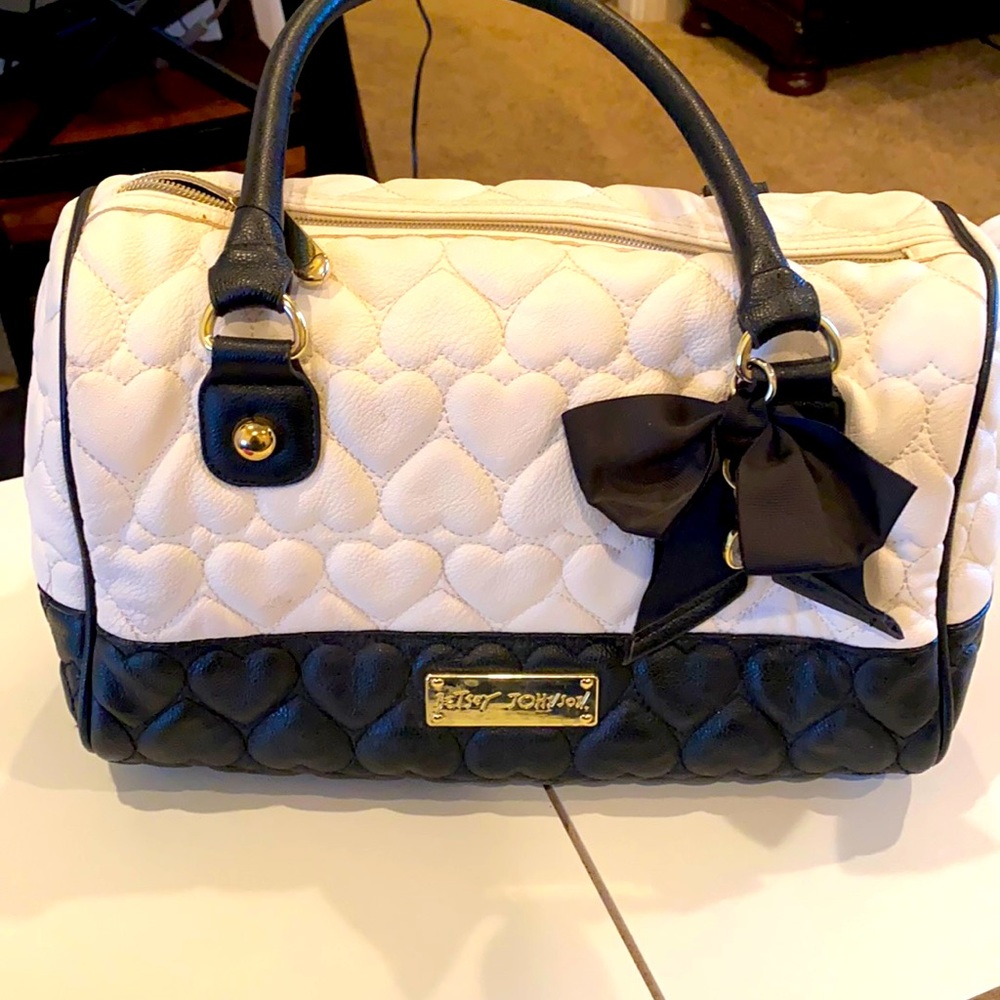 Betsey Johnson black and white purse